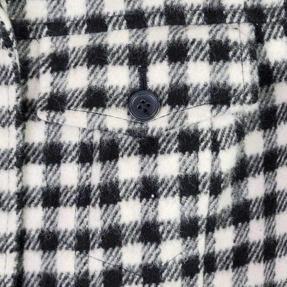 Talbots Blazer Jacket Womens 4 Wool Button Lined Black White Plaid Gingham - Picture 4 of 9